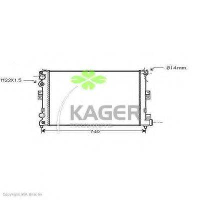 Радіатор, охолодження двигуна KAGER 31-0165