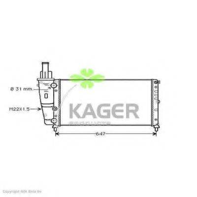 Радіатор, охолодження двигуна KAGER 31-0404
