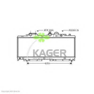 Радіатор, охолодження двигуна KAGER 31-0407