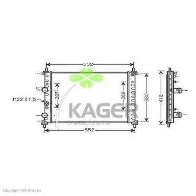 Радіатор, охолодження двигуна KAGER 31-0417