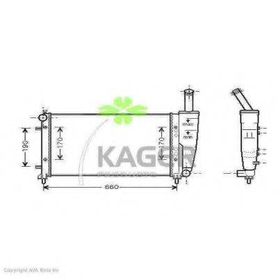 Радіатор, охолодження двигуна KAGER 31-0451