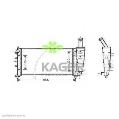 Радіатор, охолодження двигуна KAGER 31-0455