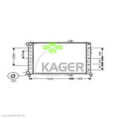 Радіатор, охолодження двигуна KAGER 31-1699