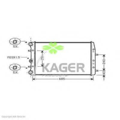 Радіатор, охолодження двигуна KAGER 31-2393