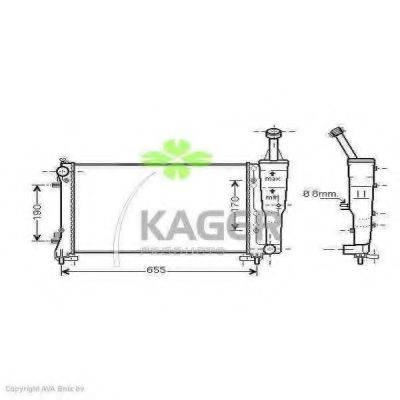 Радіатор, охолодження двигуна KAGER 31-2394