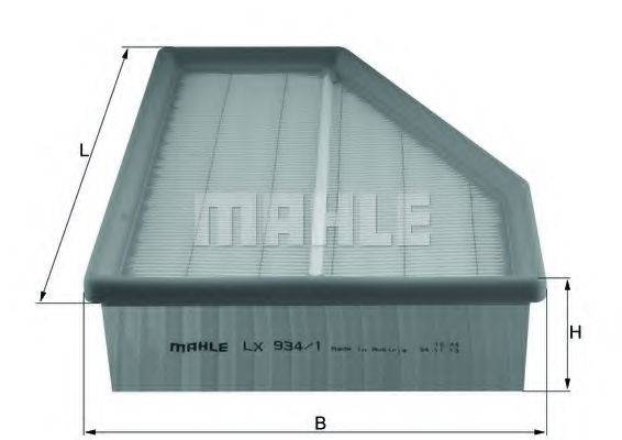 Повітряний фільтр MAHLE ORIGINAL LX 934/1