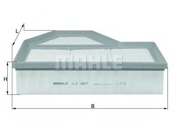 Повітряний фільтр MAHLE ORIGINAL LX 987