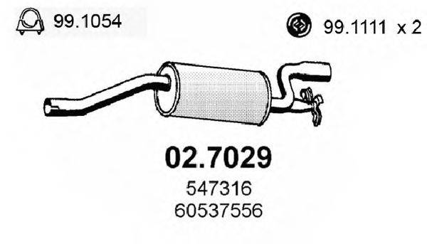 Глушник вихлопних газів кінцевий ASSO 02.7029