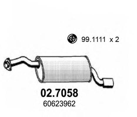 Глушник вихлопних газів кінцевий ASSO 02.7058