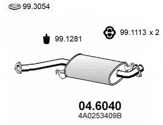 Середній глушник вихлопних газів ASSO 04.6040