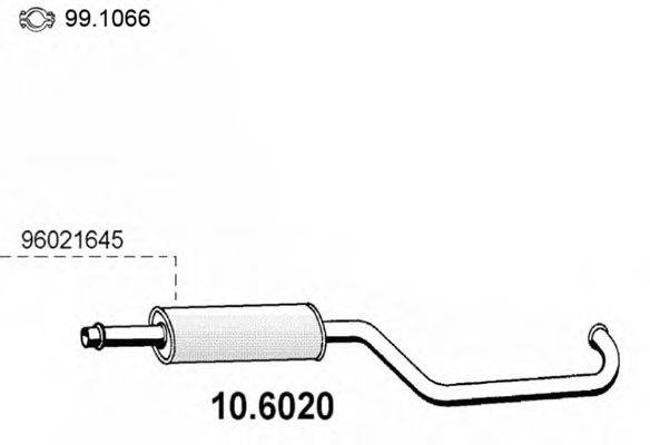 Середній глушник вихлопних газів ASSO 10.6020