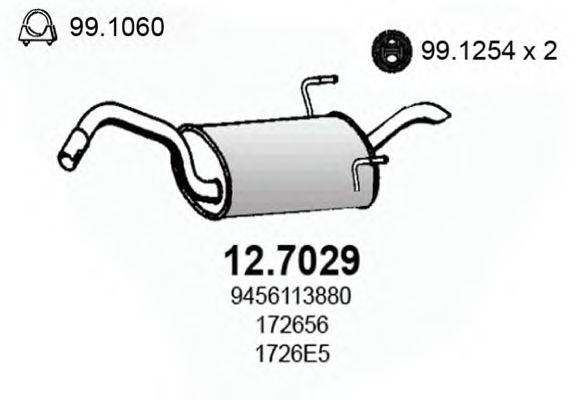 Глушник вихлопних газів кінцевий ASSO 12.7029
