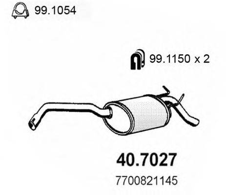 Глушник вихлопних газів кінцевий ASSO 40.7027