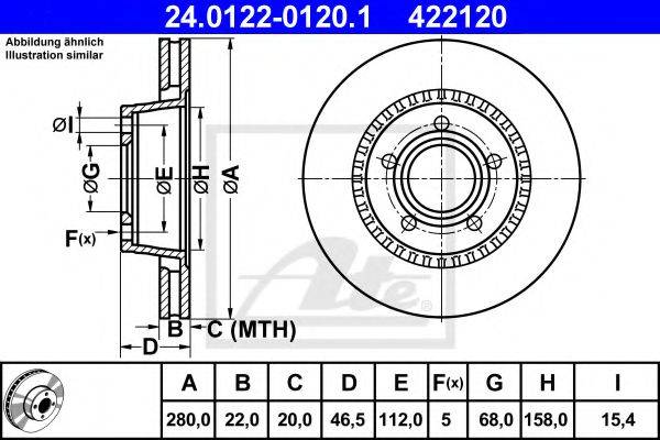 гальмівний диск ATE 24.0122-0120.1