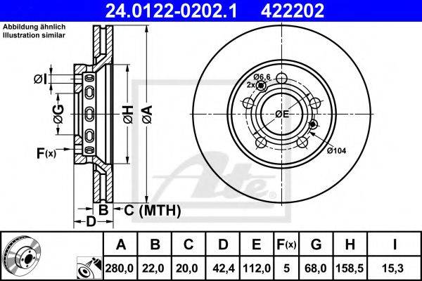 гальмівний диск ATE 24.0122-0202.1