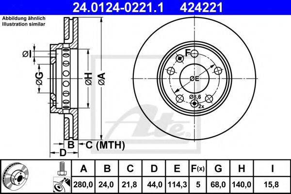 гальмівний диск ATE 24.0124-0221.1