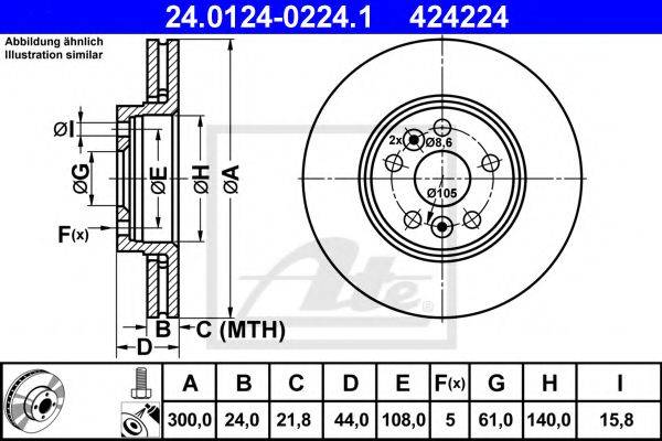 гальмівний диск ATE 24.0124-0224.1