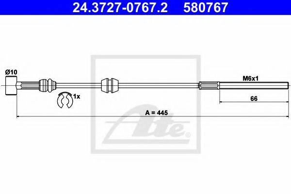Трос, стоянкова гальмівна система ATE 24.3727-0767.2