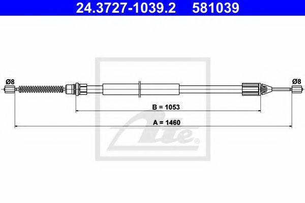 Трос, стоянкова гальмівна система ATE 24.3727-1039.2