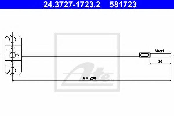 Трос, стоянкова гальмівна система ATE 24.3727-1723.2