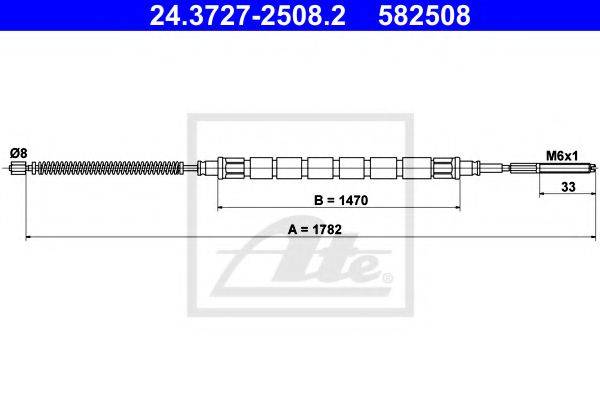 Трос, стоянкова гальмівна система ATE 24.3727-2508.2