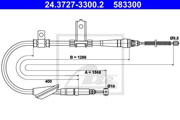 Трос, стоянкова гальмівна система ATE 24.3727-3300.2
