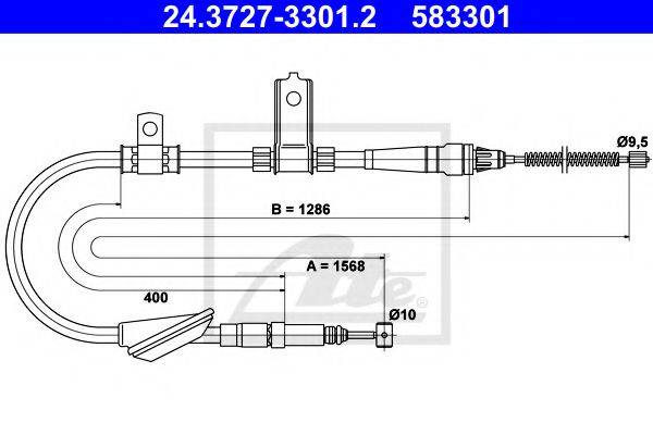 Трос, стоянкова гальмівна система ATE 24.3727-3301.2