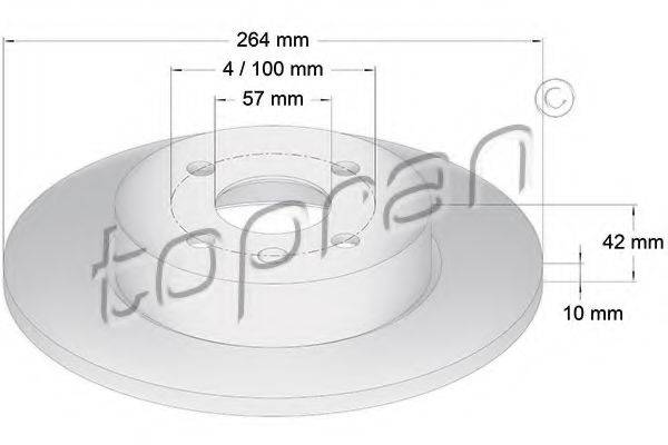 гальмівний диск TOPRAN 206 860