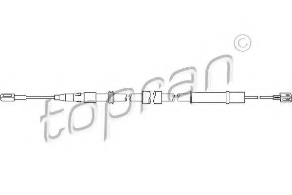 TOPRAN 401943 Трос, гальмівний механізм робочої гальмівної системи