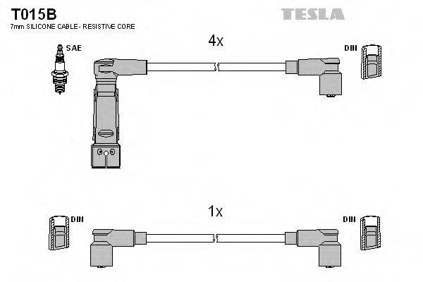 Комплект дротів запалення TESLA T015B