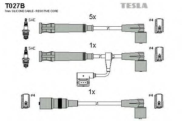 TESLA T027B Комплект дротів запалення