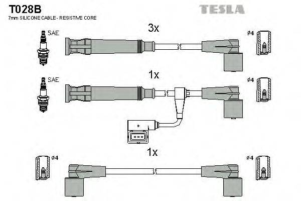 TESLA T028B Комплект дротів запалення