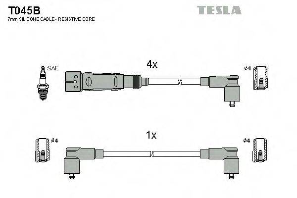 Комплект дротів запалення TESLA T045B