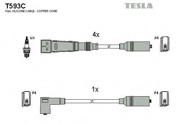 TESLA T593C Комплект дротів запалення