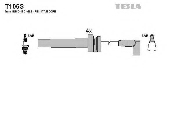 Комплект дротів запалення TESLA T106S