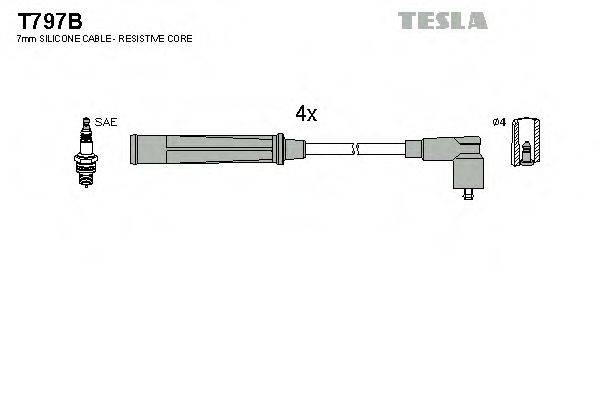 Комплект дротів запалення TESLA T797B