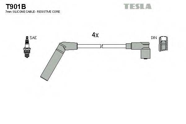 Комплект дротів запалення TESLA T901B