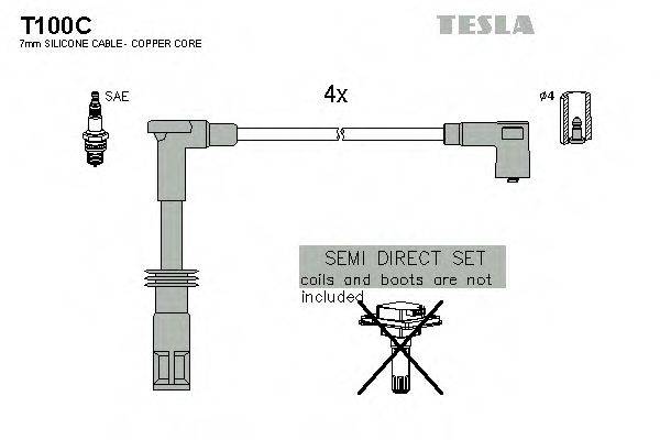 TESLA T100C Комплект дротів запалення