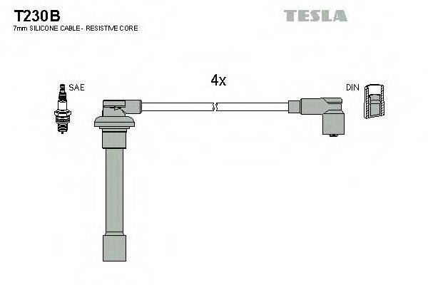 Комплект дротів запалення TESLA T230B