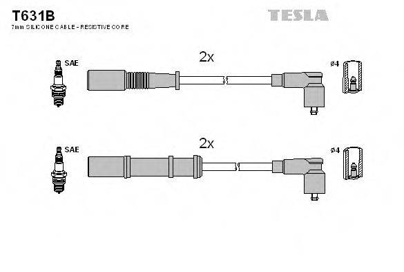 TESLA T631B Комплект дротів запалення