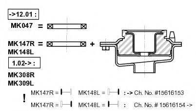 MONROE MK047 Підшипник кочення, опора стійки амортизатора