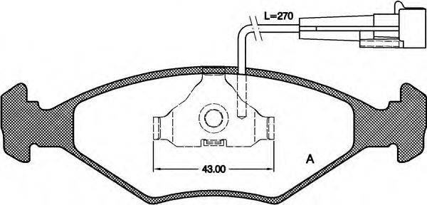 Комплект гальмівних колодок, дискове гальмо OPEN PARTS BPA0281.12