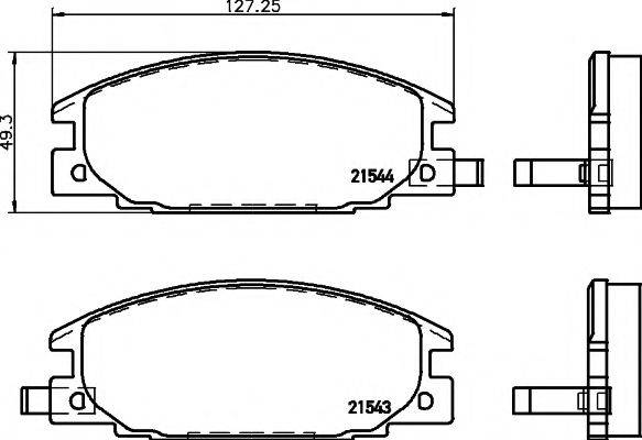 Комплект гальмівних колодок, дискове гальмо TEXTAR 2154302