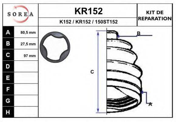Комплект пильника, приводний вал EAI KR152