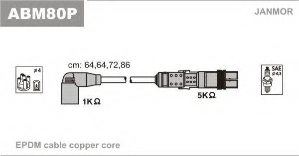 Комплект дротів запалення JANMOR ABM80P