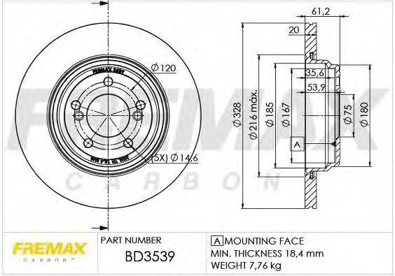 гальмівний диск FREMAX BD-3539