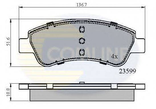 Комплект гальмівних колодок, дискове гальмо COMLINE CBP01525