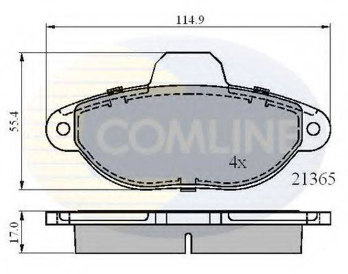 Комплект гальмівних колодок, дискове гальмо COMLINE CBP0509