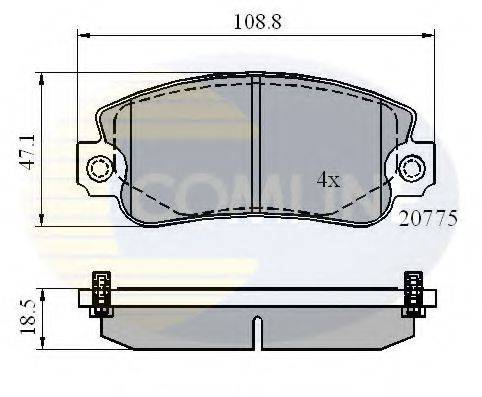 Комплект гальмівних колодок, дискове гальмо COMLINE CBP4129
