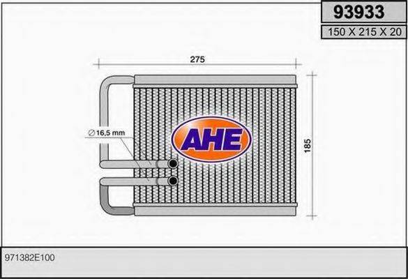 Теплообмінник, опалення салону AHE 93933